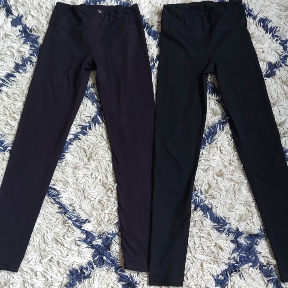 2 pairs girl's black leggings